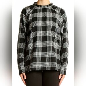 LOFT  | Plus Soft Black and White Plaid Checkered Preppy Academia Sweater | XXL
